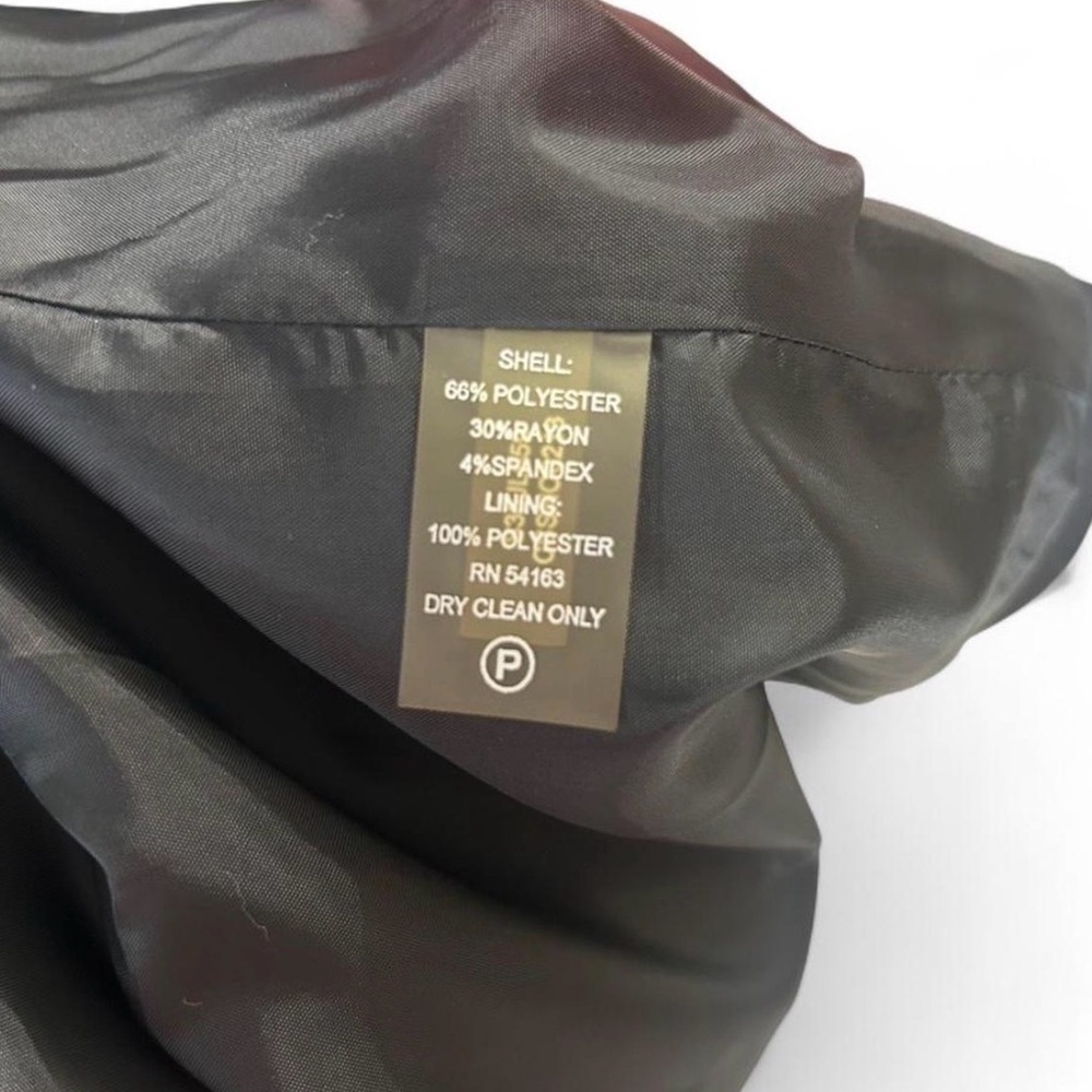 Calvin Klein Black Zip Front Blazer Size 10 Tailored Stretch Career Jacket - Picture 8 of 8
